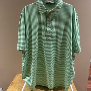 Ralph Lauren RLX Mint Green Striped Polo Shirt